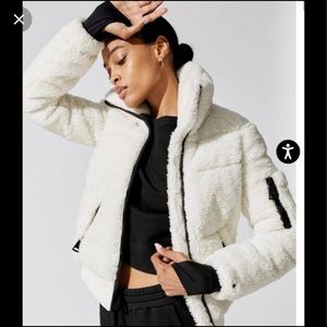 SAM. Freestyle Sherpa bomber coat in white, size small